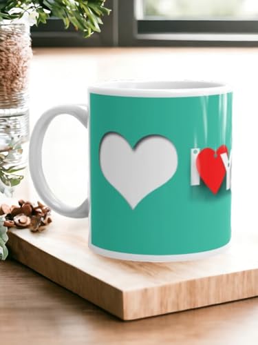 Image of Better Gift Flowers I Love U Double Heart Coffee Mug, Round Shaped Multicolor Themed Coffee Mugs, Mug for Gifting, Gifting Items for Family, Friends & Closed Ones