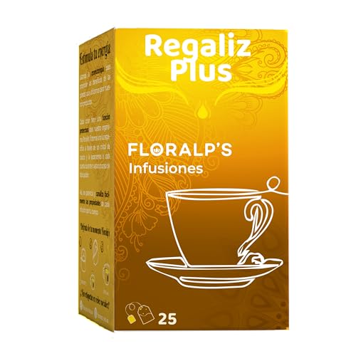 Regaliz Plus Floralp's – 25 Sobres (Infusión Digestiva y Antiinflamatoria) | Con Regaliz, Anís Verde y Menta |