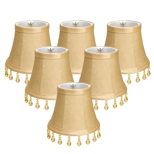 Royal Designs, Inc. CS-313B-5AGL-6 Beaded Bell Chandelier Shade, 3 x 5 x 4, Antique Gold, 6-Pack
