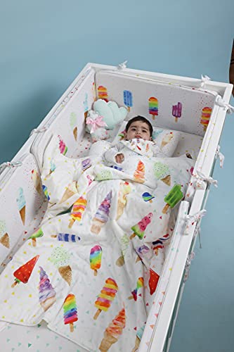 Image of Baby Jalebi Personalized Reversible Soft Organic Cotton Baby Blanket (Fruitella Pop, Initials inchB inch)
