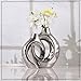 Silver Home Decor Ceramic Vase, Round Vase with Holes Set of 2, Suitable for Wedding Entrance Decoration, Bookshelf, Mantel, Unique Home Decor (Silver)