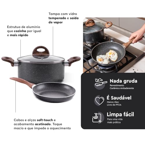 Brinox Ceramic Life 5 Peças Granito Indução