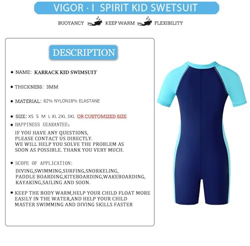Image of karrack Girls and Boys One Piece Rash Guard Swimsuit Kid Water Sport Short Swimsuit UPF 50+ Sun Protection Bathing Suits