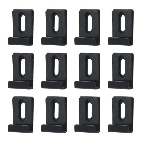 Image of MY MIRONEY 12PCS Black Stainless Steel Mirror Clips 1 /4 Inch Wide Channel Mirror Holder Clip Hardware Wall Mounted irror Hanger Clips with Screws and Foam Pads for Mirror Picture Frame