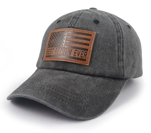 Image of Best Dad Ever American Flag Hat,Adjustable Cotton Embroidered Fathers Day Birthday Gifts for Papa Baseball Cap