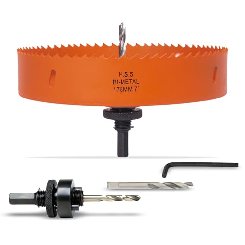 VIKITON 7 inch Hole Saw for Wood Metal Plastic & Drywall with Arbor