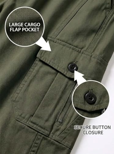 Image of Lymio Men Cargo | Cotton Cargo Pants for Men | Regular Fit High Rise Solid Pants (117-120)