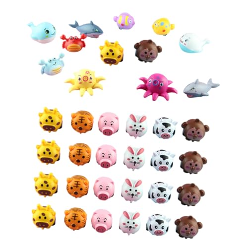 Mikinona 36 Piezas Coches de Juguete con Tracción para Animales Pequeños y Marinos Juguetes para Cumpleaños Infantiles sin Batería Material Duradero y Seguro
