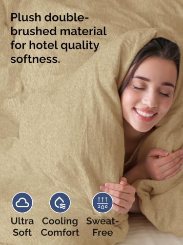 Image of Duvet Cover Oversized Queen - 3 Piece w / Zipper Closure - Heathered Tan