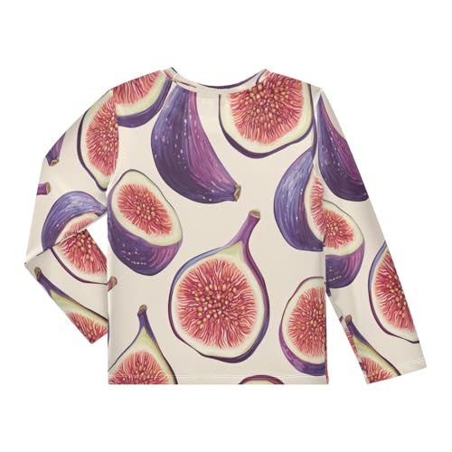 Fig Pattern Print Design Boys Rash Guard Long Sleeve UPF 50+ Boys Swim Shirt Quick Dry Shirt for 3-12 Years2