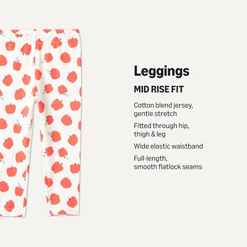 Image of Amazon Essentials Girls' Cotton Stretch Leggings, Multipacks