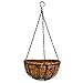 Archi Metal Hanging Planter Basket with Coco Coir Liner Round Wire Plant Holder with Chain Porch Decor Flower Pots Hanger Garden Decoration Indoor Outdoor Watering Hanging Baskets (Round-20cm)