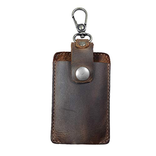 Hide & Drink, Rustic Durable Leather Hand Sanitizer Holder, Keychain, Strong Pouch Clip, Vintage Purse, Classic Backpack or Handbag Accessory, Handmade Includes 101 Year Warranty :: Bourbon Brown