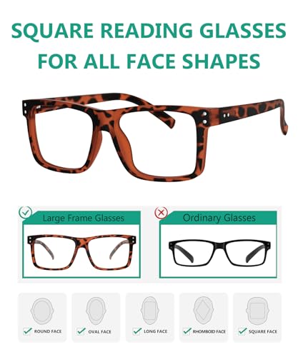 Image of Eyekepper 0.25 Reading Glasses Men, Readers for Women, 5 Pack Tortoise | Stylish Mens Womens Cheaters,Large Fashion Reader Eyeglasses,All-Day Comfort Spring Hinges,Scratch Resistant for Work /Crafts