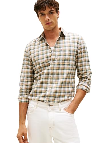 Image of Tommy Hilfiger Men's Long Sleeve Oxford Shirts in Regular Fit, Men's Button Down Shirts, Also Available in Big and Tall