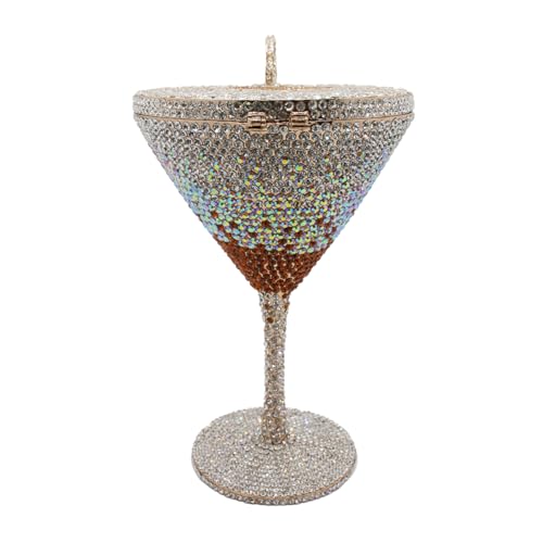 Image of Women Goblet Rhinestone Evening Bag Cocktail Cup Diamond Clutch Funny Crystal Prom Handbag Wedding Purse for Party