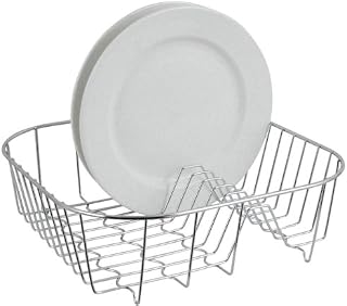 Square Dish Drainer Draining Rack Plate Holder-Chrome