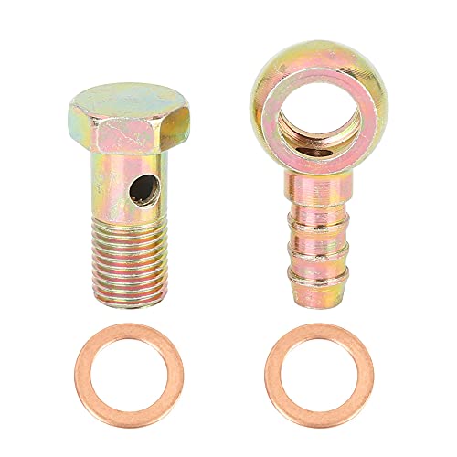 X AUTOHAUX 12 mm Banjo UnterlegscheibeKit Bronze Tone aus Metall für Motorradauto Cover