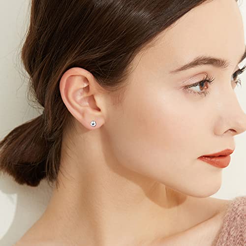 925 Sterling Silver Ball Stud Earrings Available In 3Mm-10Mm,Classic Round Ball Studs Hypoallergenic Jewelry (6Mm) #TOP3