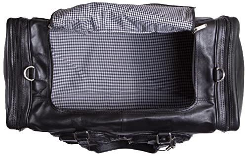 Viosi Malibu 22 Inch Genuine Leather Duffel Travel Bag Sports Gym Bag Weekender Overnight Luggage [Black] #TOP5