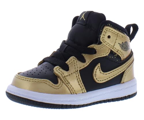 Nike Toddler's Jordan 1 Mid Black/Metallic Gold-White (DR6969 071) - 4