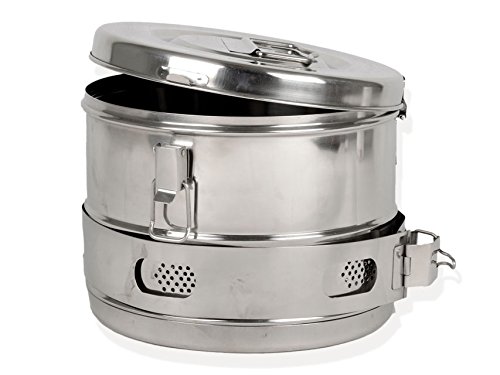 Gima 26679 Drum per Sterilizzazione in Acciaio, 240 mm Diametro, 190 mm Altezza