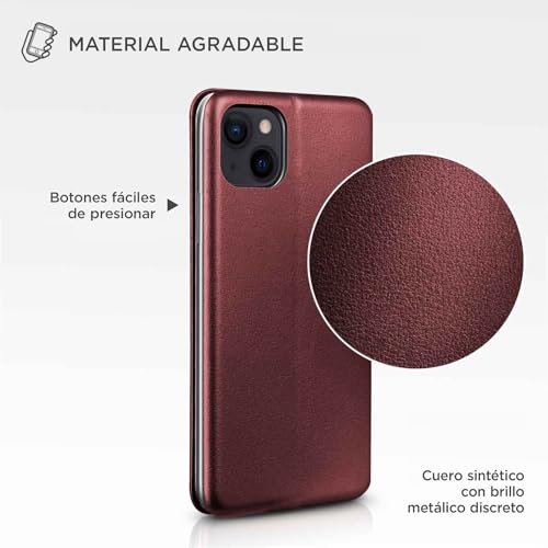 Funda iPhone 15 Plus silicona y cuero plegable antichoque con tarjetero 5