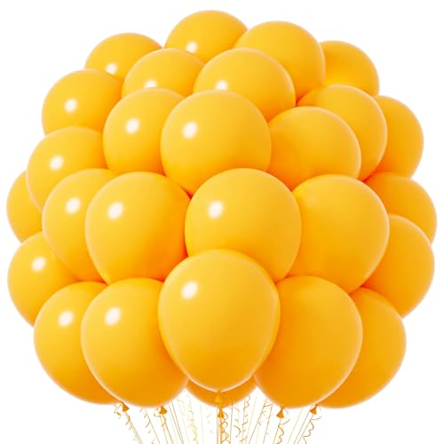 Image of Voircoloria Lemon Yellow Balloons, 66pack 12inch Mustard Yellow Latex Party Balloons for Birthday Baby Shower Graduation Wedding Gender Reveal Anniversary Party Decorations