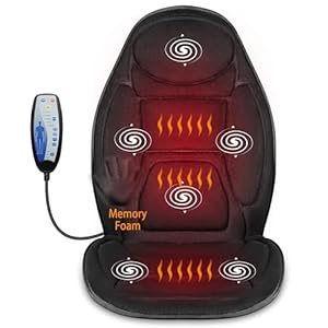 Snailax Back Massagers for Pain, Gifts for Men, Vibration Massage Seat Cushion with Memory Foam, Massage Chair Pad with Heat, Gifts for Dad