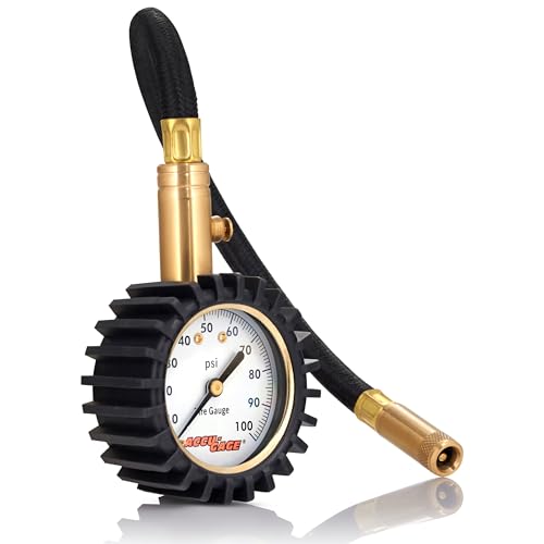 Image of Accu-Gage H100X Professional Tire Pressure Gauge with Protective Rubber Guard (100 PSI)