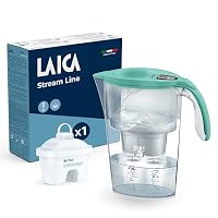 LAICA Stream Line Caraffa Filtrante - 2,3L, Timer Digitale, Verde Acqua