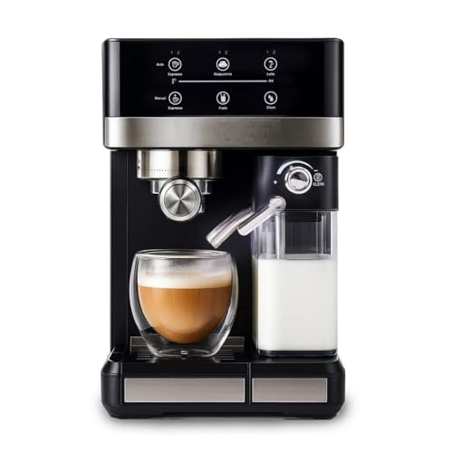 Image of Espresso Coffee Maker, 12 Bar Pressure Italiaan Ulka Pump, 2000 Watts Quick Heating Thermo Block, Easy to Use Touch Screen with 10 in 1 Funtions