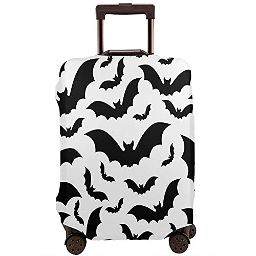 WONDERTIFY Bats Luggage Cover Spooky Halloween Dark Dead Washable Suitcase Protector Anti-Scratch Suitcase Cover Black White Fits 22-24 Inch - Main Image