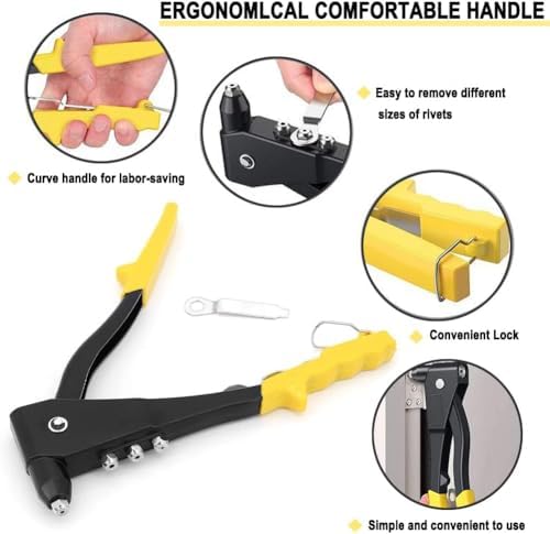 AEE® 4 Uçlu Profesyonel Perçin Tabancası Seti – 2.4/3.2/4.0/4.8 mm Başlık + 40 Adet Alüminyum Perçin + Anahtar | Metal, Plastik ve Deri Delme & Sabitleme Aracı - Görsel 5