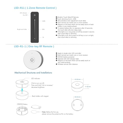 Variateur LED PWM 24V avec télécommande tactile sans fil 2,4G