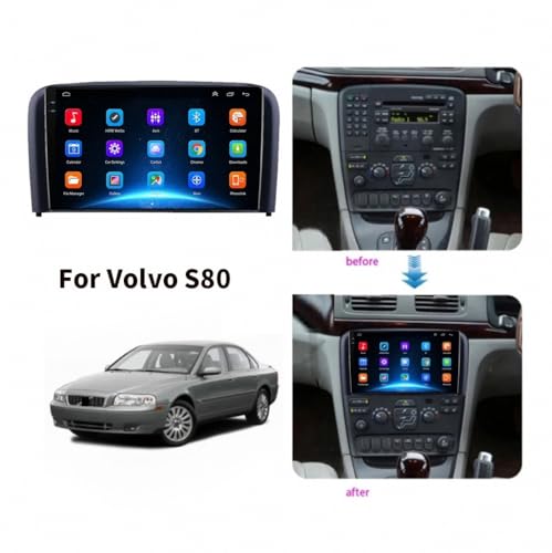 Radio de coche CarPlay para Volvo S80 1998-2006 con manos libres 2