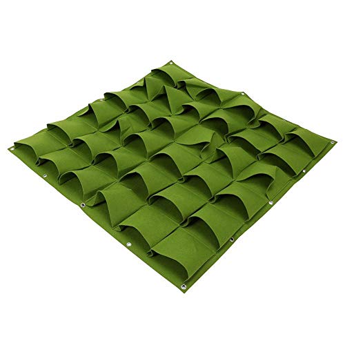 Jardin Vertical Pared,Bolsas de siembra, 36 bolsillos al aire libre Vertical Verde Flor Colgante Pared Jardín Planta Crecer Bolsas de fieltro 2 colores(verde)
