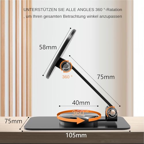 Support magnétique pour téléphone portable stable et orientable à 360° - 5