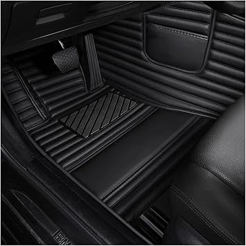 Image of 10D Car Foot Mat for Mercedes Benz eqs450 | Black | Premium Luxury Leather | Double Layered | Waterproof | Washable | Custom Fit |Antislip | Detachable Grass | Car Floor Mat