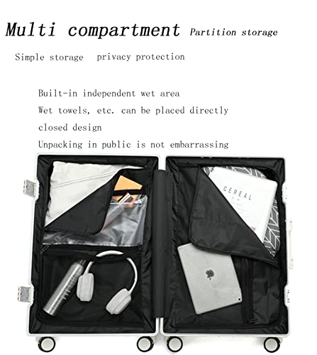 Multifunctional Luggage, Aluminum Frame Trolley Suitcase, Universal Wheel Suitcase, Large Capacity, Password Box (Pink 20 inches)3