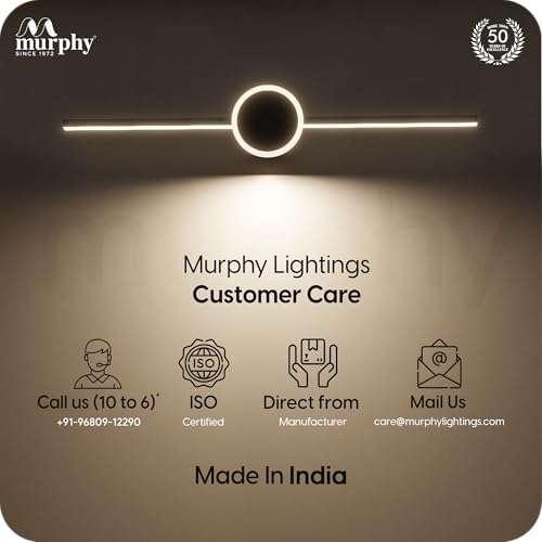 Image of Murphy Sun 16+2W LED Picture Frame & Dressing Table Light - Black Finish, 3-Color Dimmable (White, Warm White, Natural White) - Pack of 2