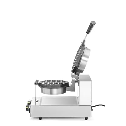 HENDI Bubble-Waffeleisen, drehbare Waffeleisen, mit Tropfschale, Temperaturbereich: 50° bis 210°C, Telfon Antihaftbeschichtung, Waffelmaker, 220-240V/1500W, 255x560x(H)318mm, Edelstahl – Bild 4