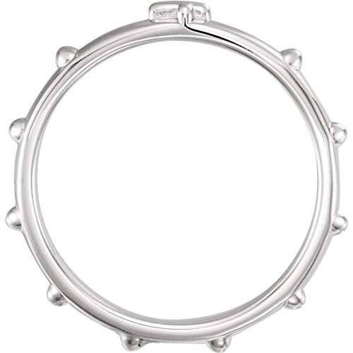 Bonyak Jewelry Sterling Silver Rosary Ring - Size 62