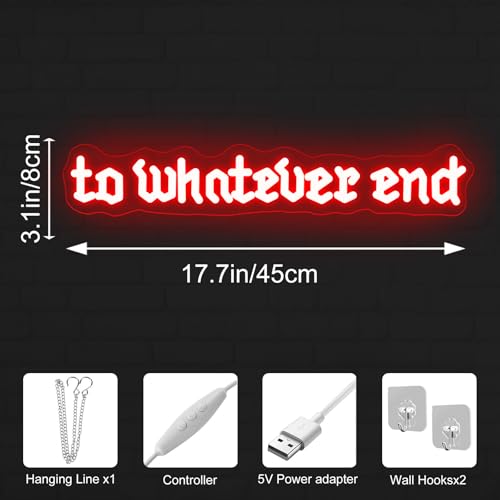 Image of To Whatever End Neon Sign Old English Font Reading Room Sign Bookish Gift