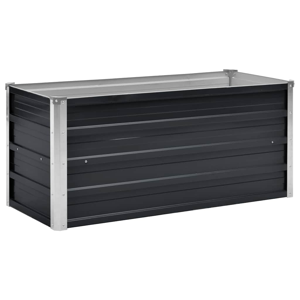 vidaXL Garden Raised Bed, Galvanised Steel, Anthracite, 100x40x45 cm, Open Bottom, Outdoor Patio Planter, Flower and Vegetable Box, Lawn and Garden, DIY Raised Bed โ image 1