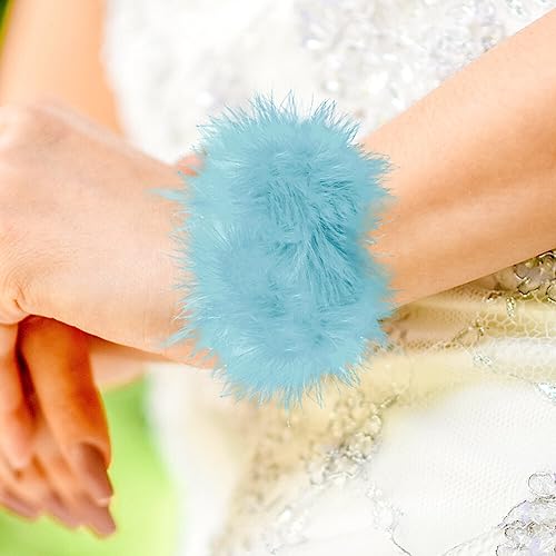 LICHENGTAI Natural Feather Cuff Slap Bracelet Elegant Ostrich Feather Bracelet for Women Costume Feather Snap Wrist Cuff Halloween Christmas Party Hair Accessories - Image 4