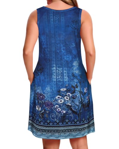 Image of CHICGAL Womens Summer Dresses Casual Sleeveless Loose T Shirt V Neck Sundress Swing Beach Cover Up with Pockets 2026