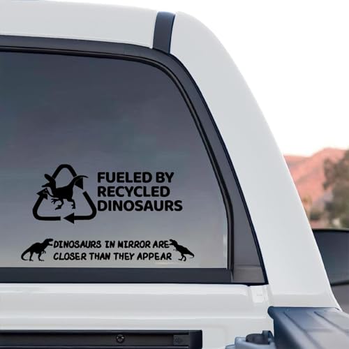 Image of Dinosaurs Car Vinyl Sticker T-Rex Car Bumper Stickers Cute Dino Car Decals Funny Car Bumper Decal for Laptop Car Window Glass Black Dinosaur Quote Letters Sticker for Men Women Adult Kid