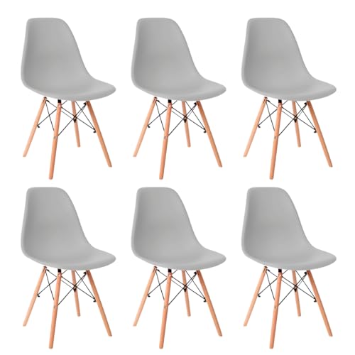 Catálogo para Comprar On-line Sillas Eames Baratas comprados en linea. 41 Komfort Set de 6 Sillas de Comedor Eames Resistentes y Duraderas (Gris)