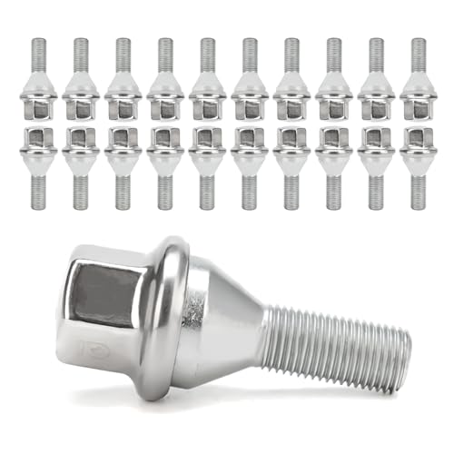 20pcs Wheel Lug Bolts M12x1.25 for 2014-2022 Jeep Cherokee, Upgrade 19mm Hex Length 28mm, Replace# 611-005 Compatible with Dodge Dart, Compass, Renegade, Chrysler